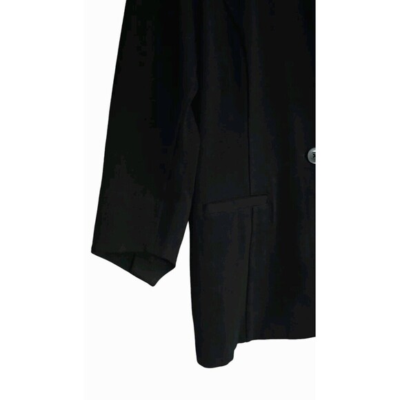 CAbi Turner Blazer Womens 10 Black Ponte knit One Button Jacket Angled Sleeves - Picture 3 of 7